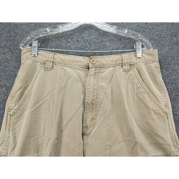 Mens Wrangler Cargo Shorts Size ? 16W 10 Inseam Tan Khaki Pockets SEE DESC - Picture 3 of 9
